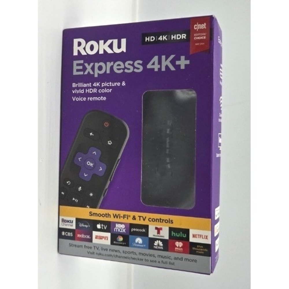 Roku Express 4K+ HD/4K/HDR Streaming Media Player with Voice Remote 3941R New